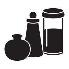 Condiment food icons isolated Vector Silhouettes  White Background.