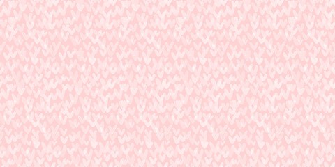 Watercolor Romantic Seamless Pattern with Pink Hand Painted Hearts on a White Background. Watercolor Painting-like Endless Print With Pastel Pink And White Hearts. Romantic Wallpaper With Love Symbol.