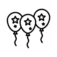 Fototapeta premium Balloons with Stars Icon Representing Festive Celebration