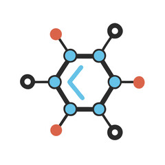 Molecule Model Icon Representing Molecular Structure and Chemical Bonding