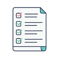 Paper Checklist Icon Representing Printable Task List and Organization Tool