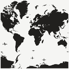 world map sketch illustration