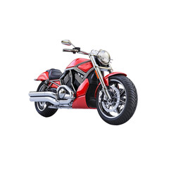 Obraz premium Red Power Cruiser Motorcycle - Chrome and Red Design