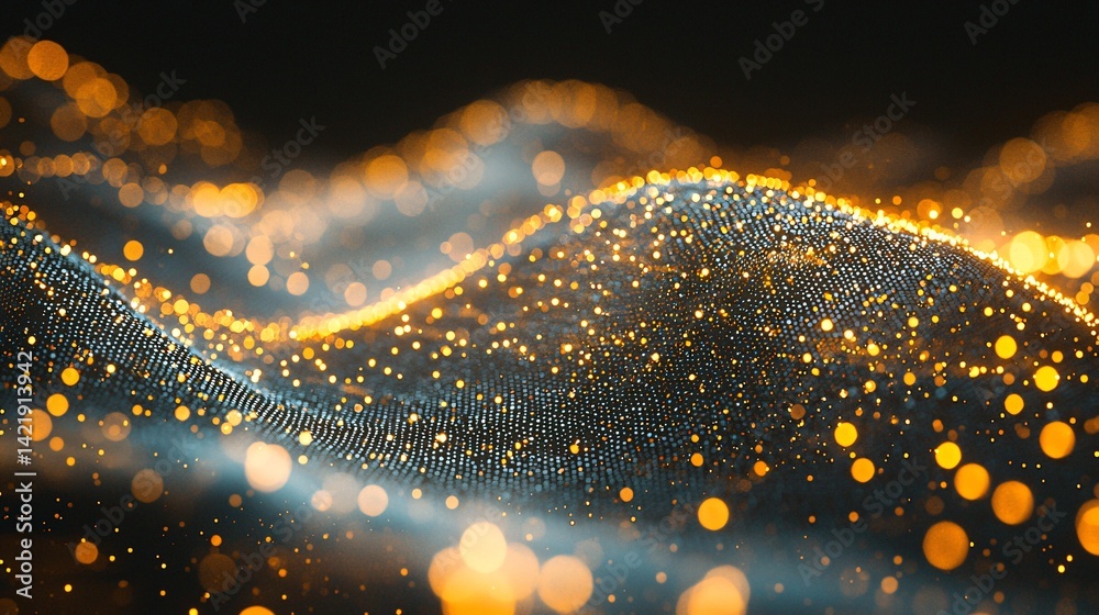 Wall mural abstract blur of a wave with surreal dreamlike characteristics featuring volumetric light effects an