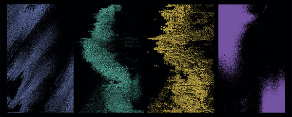 Colorful Grunge Texture Set with Noise Effect for Abstract Background and Overlay Design