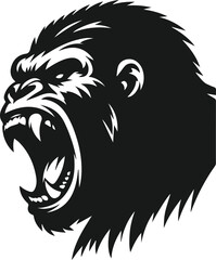 Angry gorilla vector silhouette