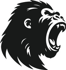Angry gorilla vector silhouette