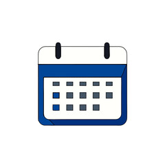 Flat calendar icon, simple date organizer