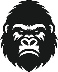 Angry gorilla vector silhouette