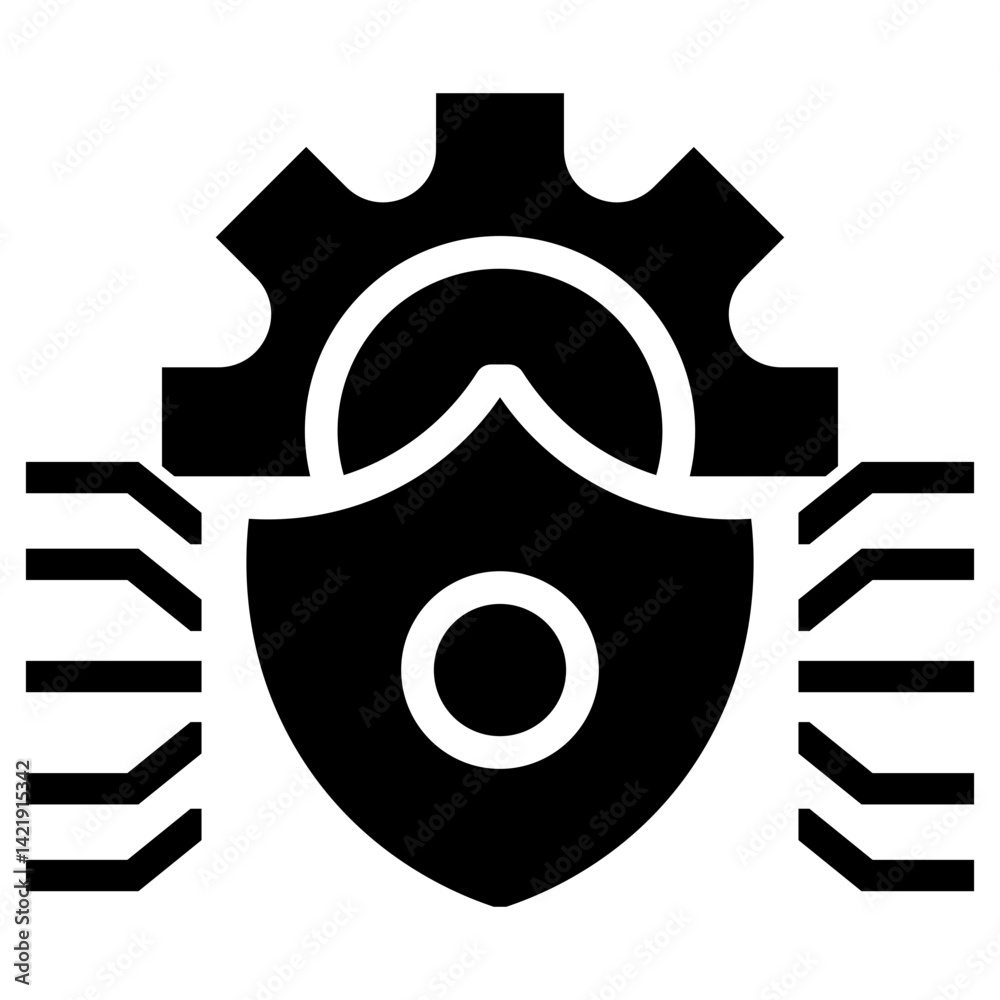 Poster cyber security vector icon