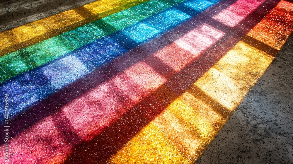 Poster a mesmerizing array of rainbow colors creating an abundance of visual delight with dreamlike shadows