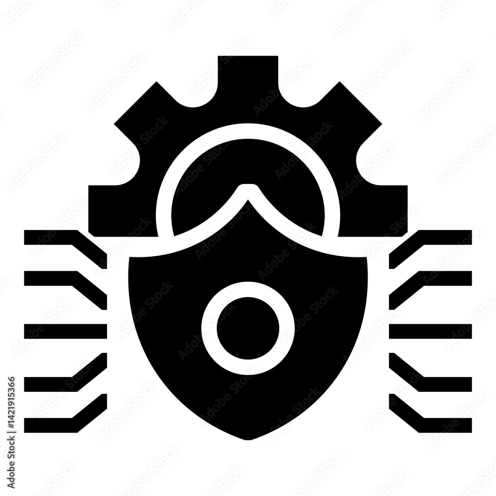Poster cyber security vector icon