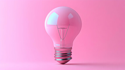 Fototapeta premium Pink Lightbulb on Pink Background