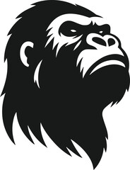 Angry gorilla vector silhouette