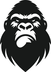 Angry gorilla vector silhouette