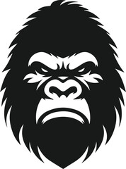 Angry gorilla vector silhouette