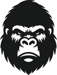 Angry gorilla vector silhouette