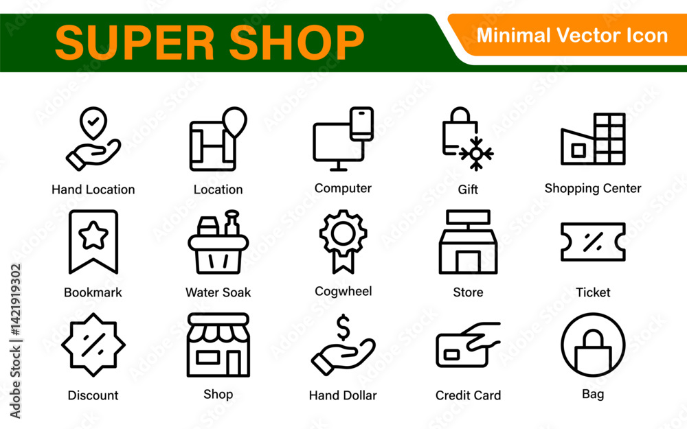 Wall mural set of shopping cart icons. collection of web icons for online store, from various cart icons in var