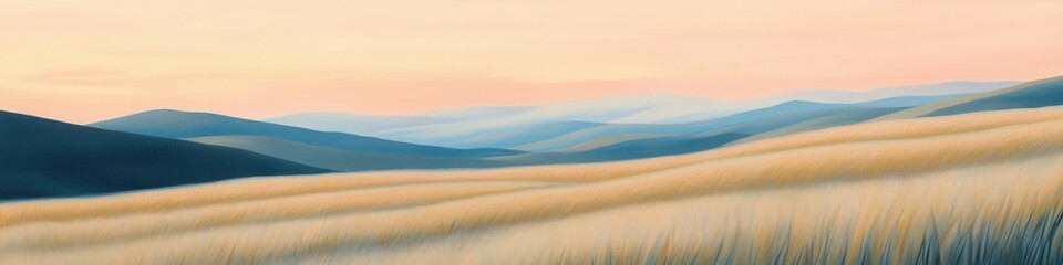 Obraz premium A golden wheat field meets a clear blue sky, where fluffy clouds add depth. The wide, empty space is ideal for event banners or advertising text.