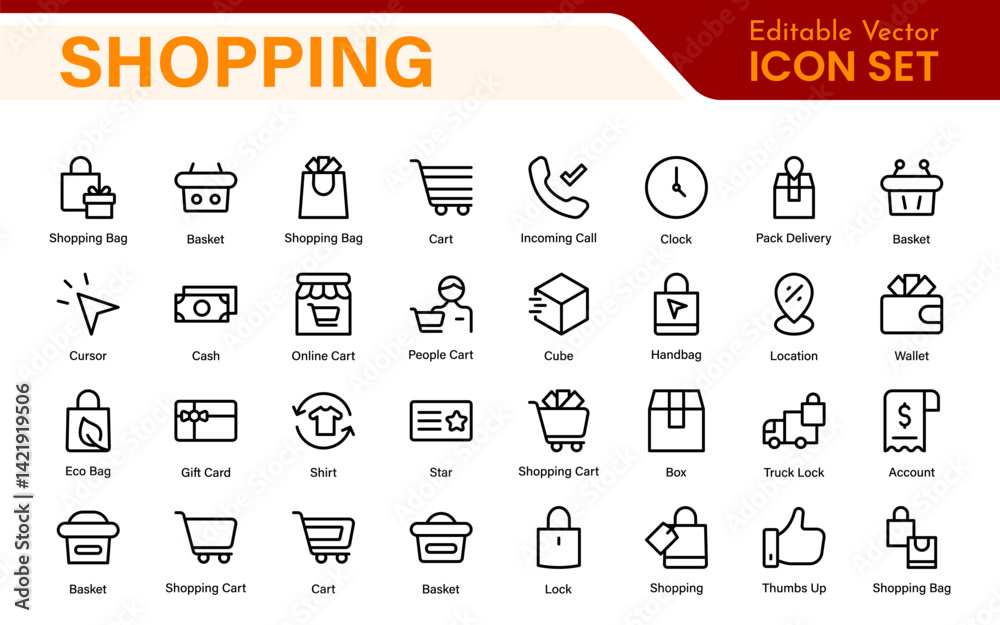Wall mural set of shopping cart icons. collection of web icons for online store, from various cart icons in var