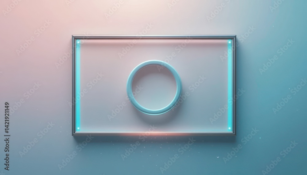 Poster captivating visual display of circular light and frame modern studio digital art abstract environmen