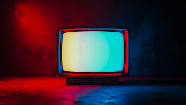 Retro television set vintage tv screen old technology broadcast media communication device antique display cathode ray tube