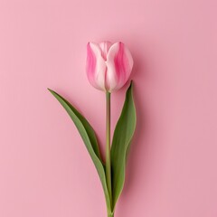 tulips on a pink background.