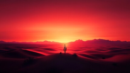 Fototapeta premium Chic terracotta desert scene with stunning sunset for design templates and backgrounds