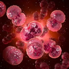 Medical conceptual background, Streptococcus, facultative anaerobic bacteria of the Streptococcaceae family, parasites of humans and animals, 3d rendering