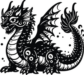 Leviathan Surrounded by Ships – Massive Sea Monster Dominates Ocean Fantasy Scene