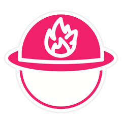Firefighter Helmet Icon Style