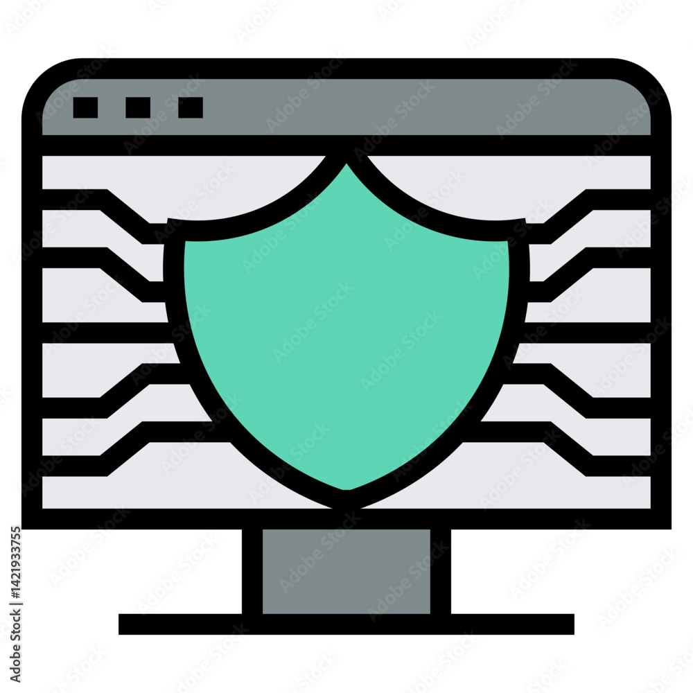 Poster internet security vector icon