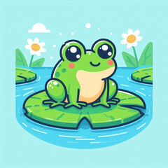 frog on the water