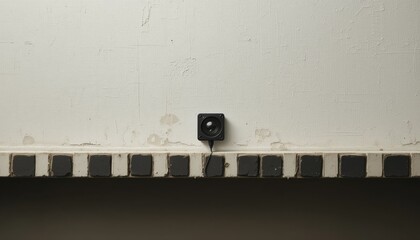 Installation of surveillance equipment urban location photography indoor setting close-up view security enhancement