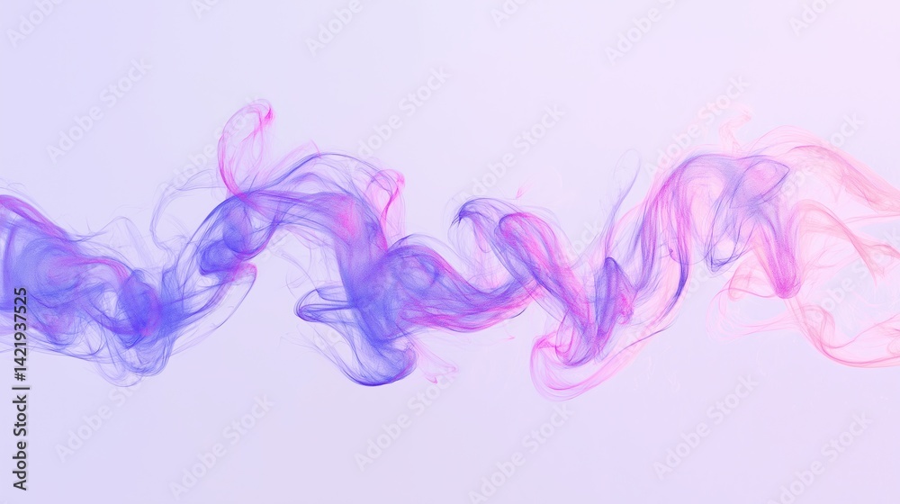 Aufkleber abstract holographic swirl of colorful flowing lines and iridescent brushstroke texture on a soft mi