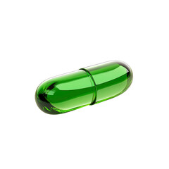 Single Green Capsule Transparent, Shiny, Pharmaceutical Product