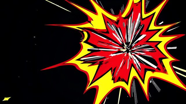 Exciting animation of colorful explosion effects with dynamic lines and shapes