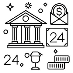 vector illustration of a greek column icon