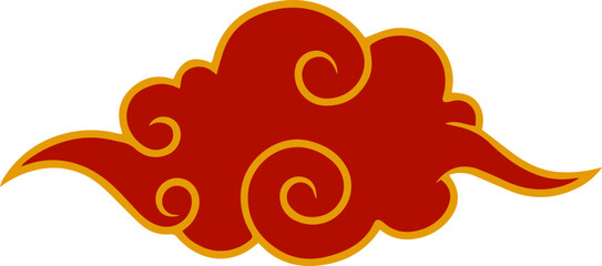 vector illustration of a chinese cloud
