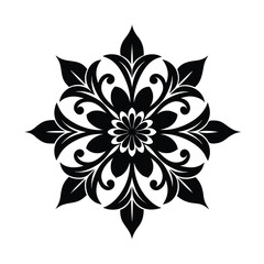 nouveau style floral ornament vector art silhouette 
