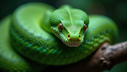 Fototapeta premium Green Tree Python on Branch