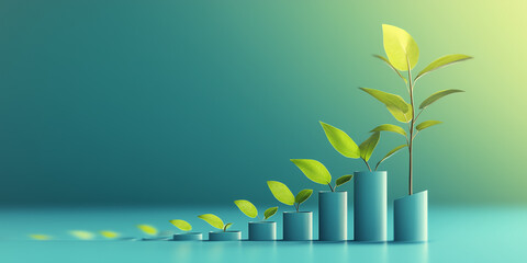 Obraz premium AI-driven growth represented through trendy buzzwords and immersive analytical frameworks for corporate strategic acceleration