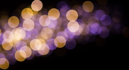 Obraz premium Festive Bokeh Lights - Gold and Purple Abstract