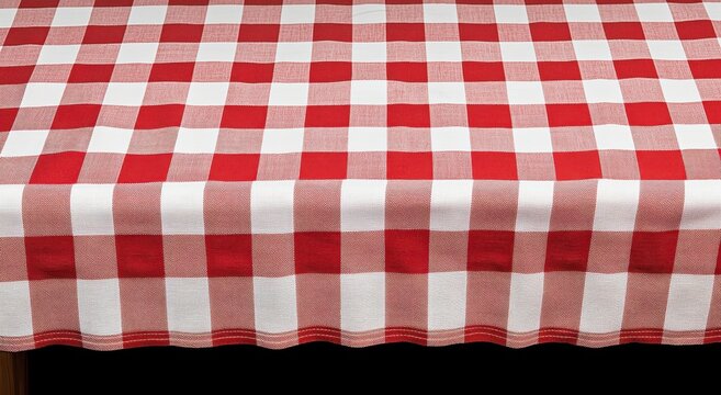 Red and white checkered tablecloth