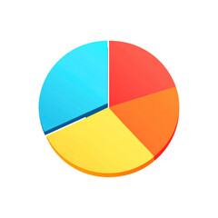 Fototapeta premium Colorful 3D Pie Chart Graphic - Data Visualization Icon