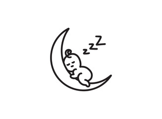 Obraz premium set of an Happy Kids Sleeping Baby Icon