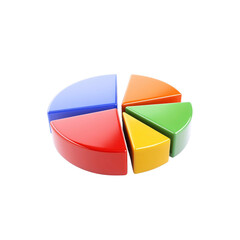 Colorful 3D Pie Chart Representing Data, Statistics, and Business Analysis