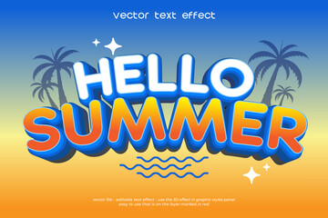 Hello summer editable text effect