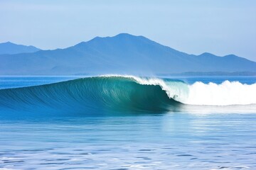 Powerful ocean wave breaks
