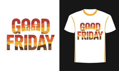 Good Friday Christian Cross Silhouette T-Shirt

